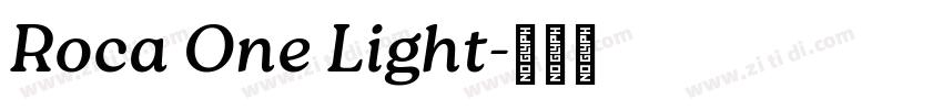 Roca One Light字体转换
